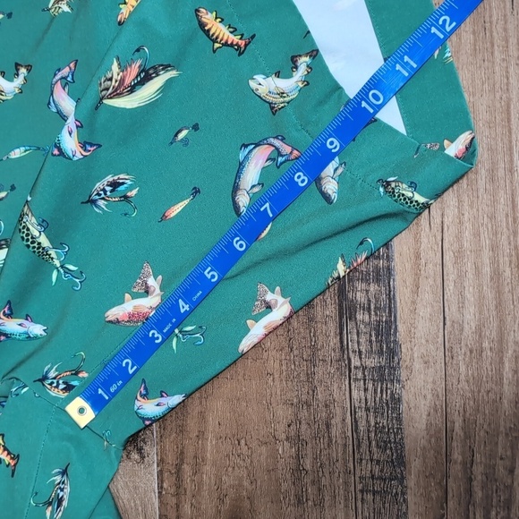 RLX Ralph Lauren Fishing Lure Print Golf Shorts Size 35x10" In Green - Picture 9 of 11